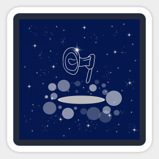 shout, loudspeaker, attention, volume, sound, song, illustration, shine, stars, beautiful, style, glitter, space, galaxy Sticker